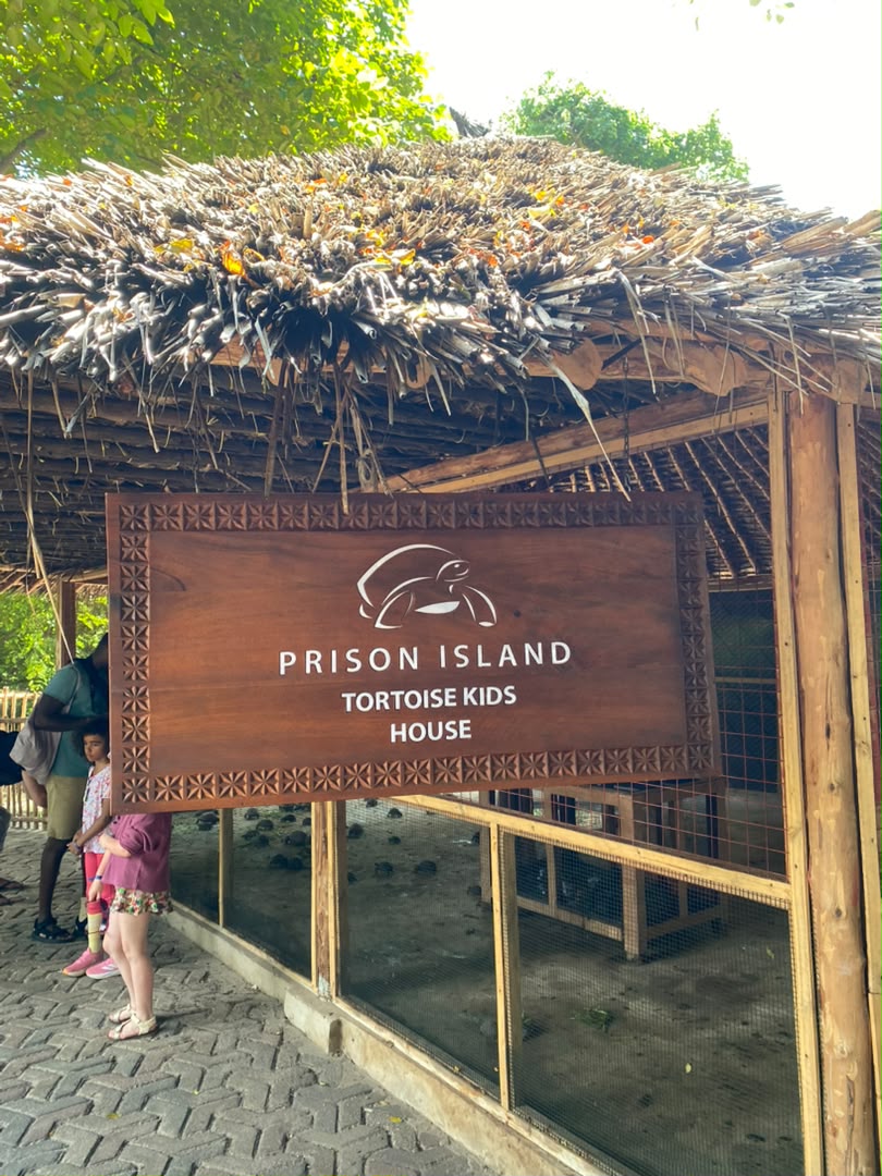 Prison Island tortoise sanctuary entrance sign